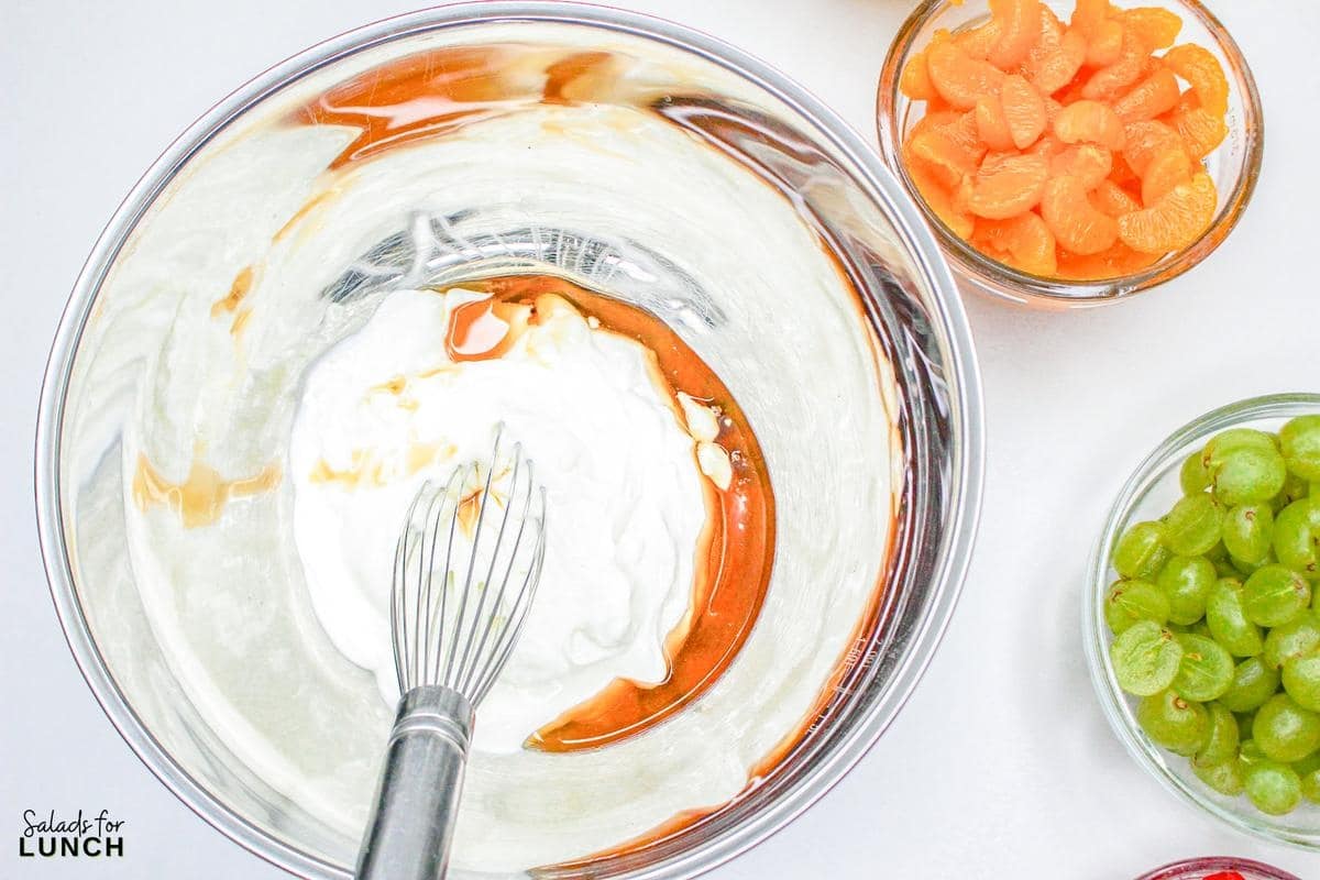 Ambrosia Salad with No Coconut Salad Recipe 3 - Enjoy a tropical twist with this Ambrosia Salad without Coconut – a creamy, fruity delight perfect for any occasion. No coconut, all flavor!