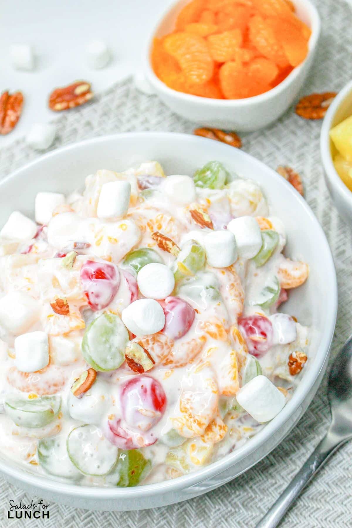 Ambrosia Salad with No Coconut Salad Recipe 8 - Enjoy a tropical twist with this Ambrosia Salad without Coconut – a creamy, fruity delight perfect for any occasion. No coconut, all flavor!