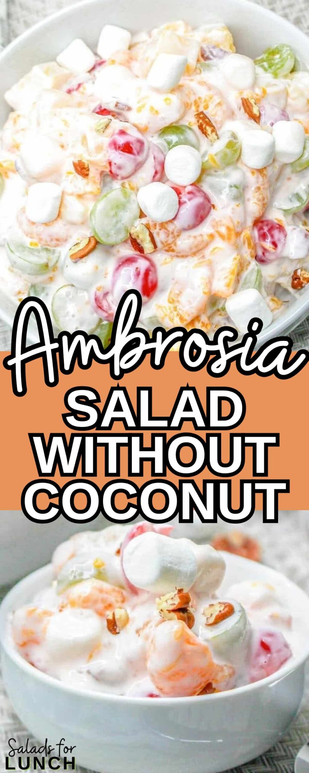 Ambrosia Salad WIthout Coconut Recipe scaled - Enjoy a tropical twist with this Ambrosia Salad without Coconut – a creamy, fruity delight perfect for any occasion. No coconut, all flavor!