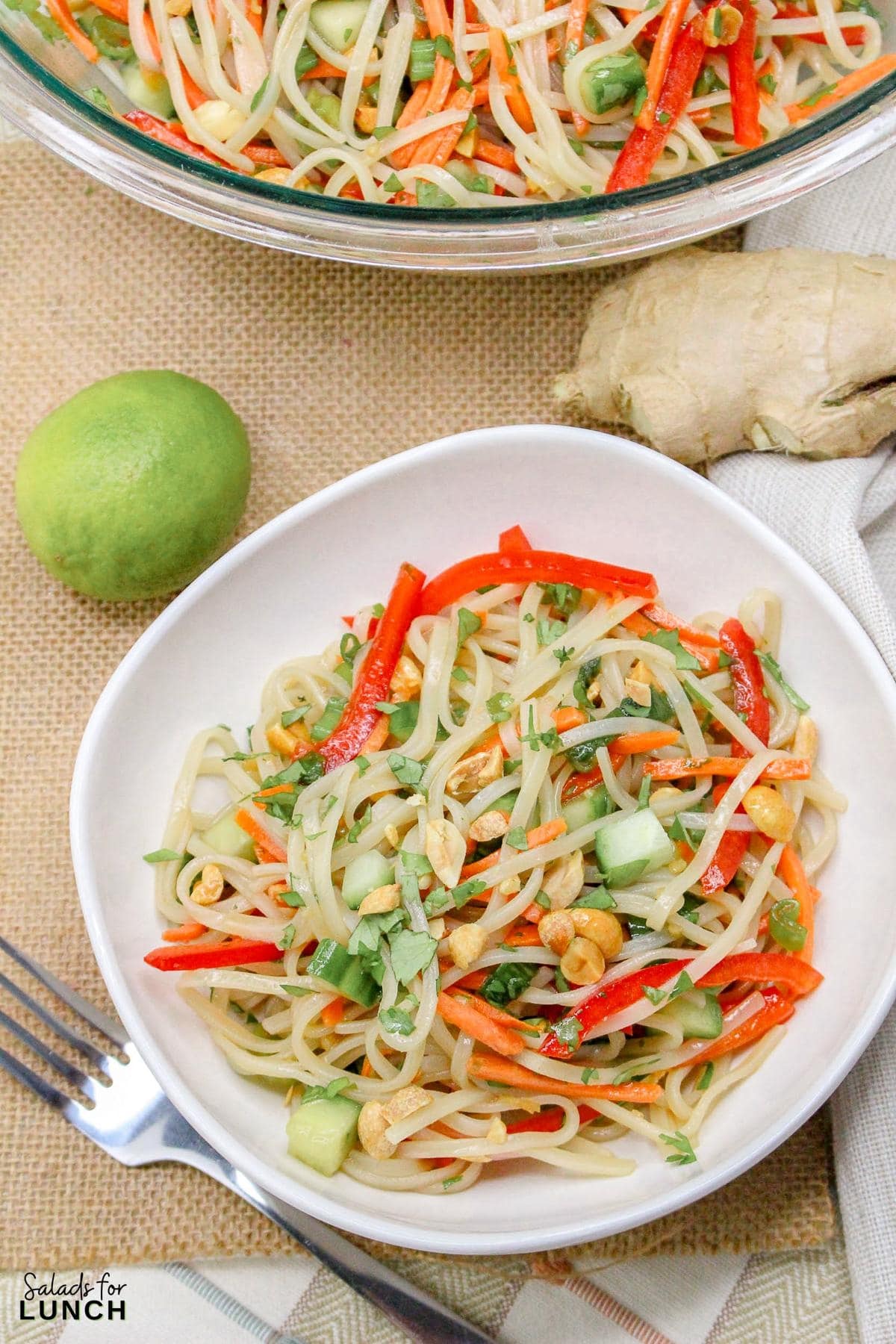 Rice Noodle Salad with Sesame Lime Dressing