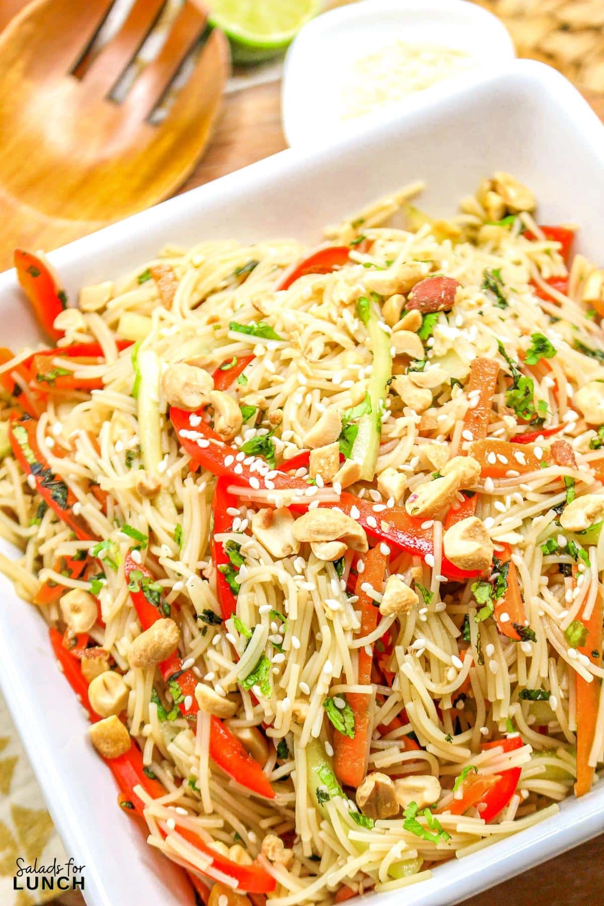 Vermcelli Salad Recipe 21 - Meet the Vermicelli Salad with Sesame Ginger Dressing—your new favorite salad! This delightful dish is a perfect blend of silky rice vermicelli noodles, crisp, crunchy veggies, and a tangy, savory dressing that’s bursting with flavor. Whether you’re craving a quick lunch, a light dinner, or a side dish to go with grilled meats or seafood, this salad ticks all the boxes. It’s so versatile that it works just as well for a cozy fall meal as it does for a breezy summer lunch.